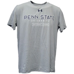 gray Under Armour short sleeve t-shirt with Penn State University Nittany Lions